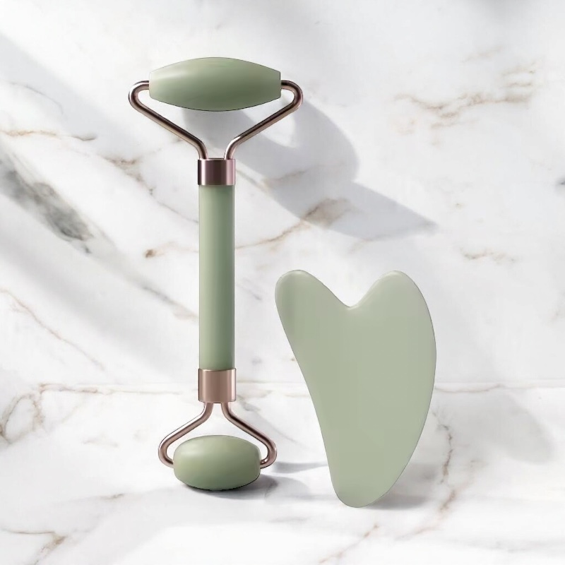 Duo Gua-Sha & Rouleau Visage — Massage Drainant & Anti-Rides