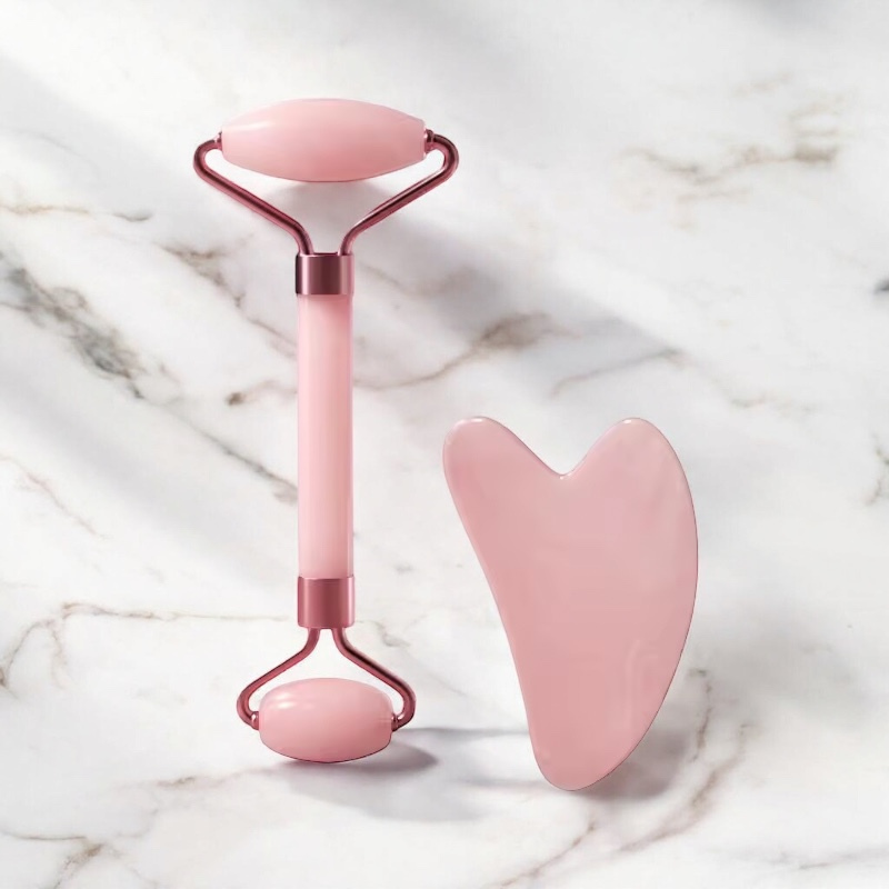 Duo Gua-Sha & Rouleau Visage — Massage Drainant & Anti-Rides
