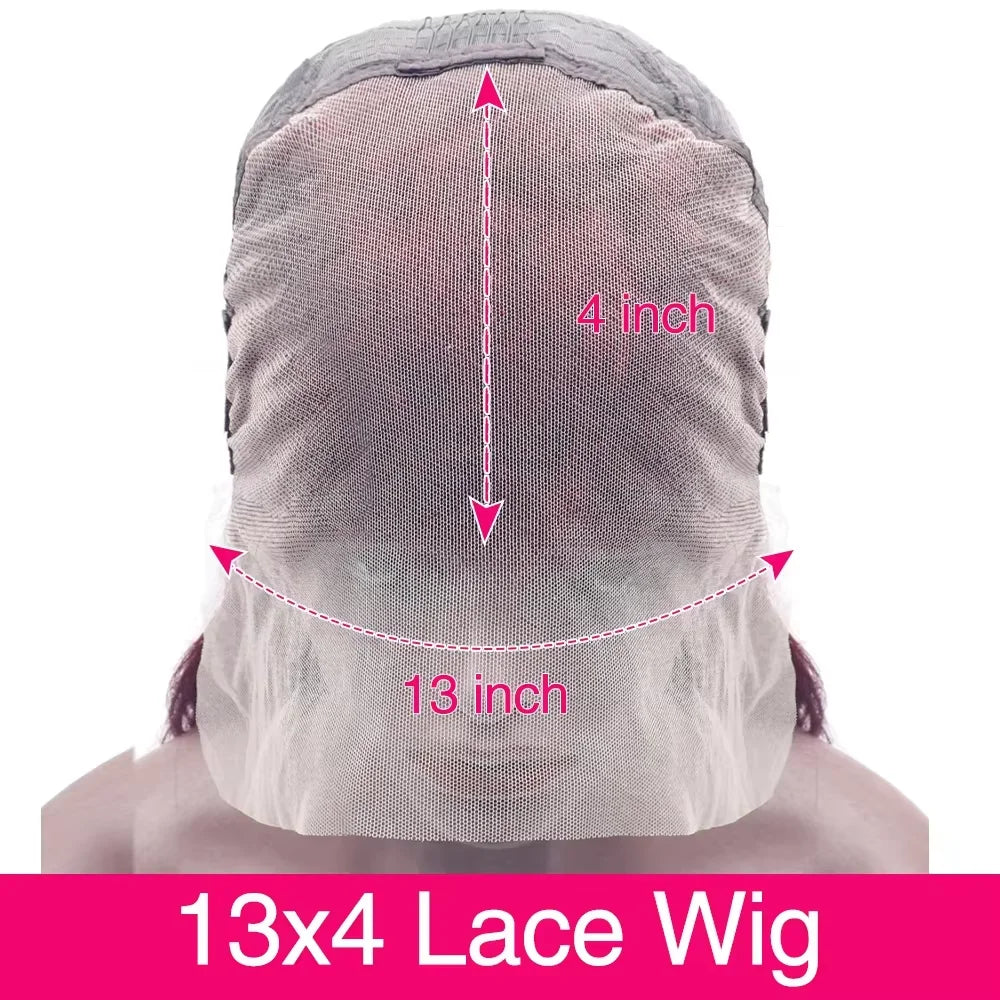 Perruque en cheveux humains 13x6 HD Lace Frontal 220 Densité 99J Bourgogne Ondulée 13x4 Lace Front Brésilienne Pré-Plucked pour femmes noires