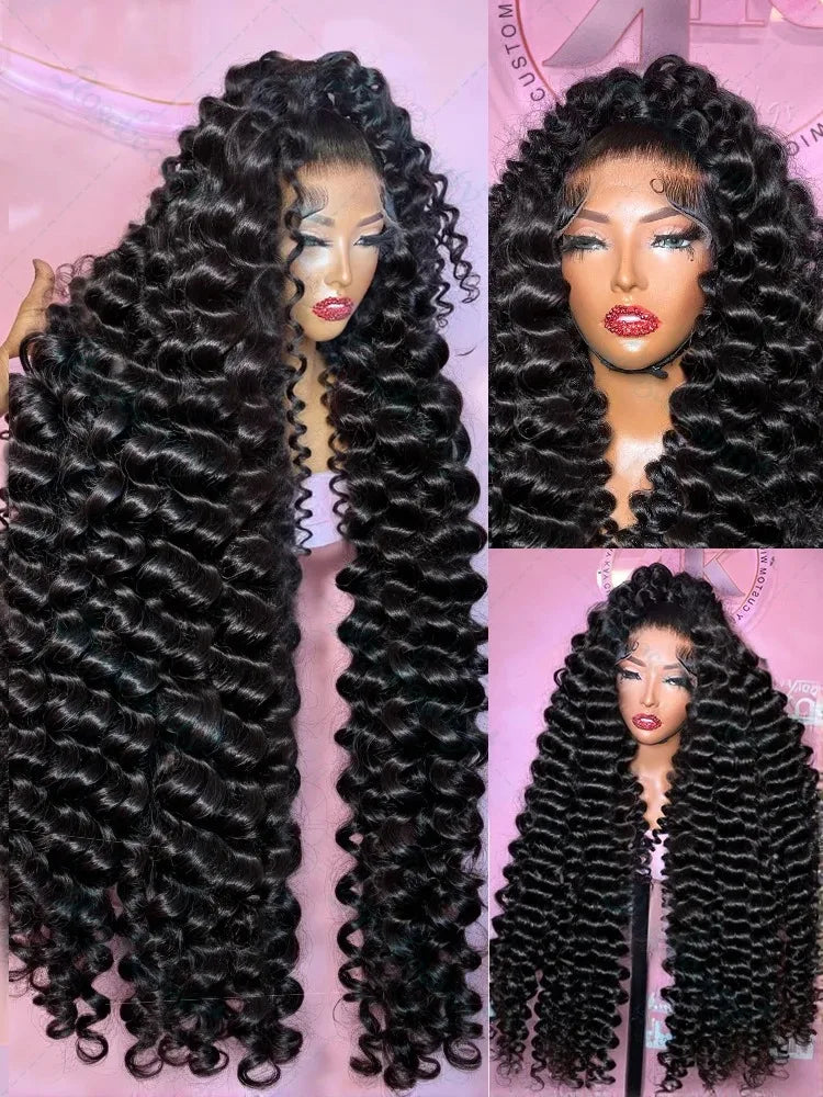 Perruque Body Wave Lâche 30 40 Pouces 13x6 HD Lace Front Noire Cambodgienne 100% Cheveux Humains Perruque Deep Wave Sans Colle 7x5 Closure Demi-Perruque