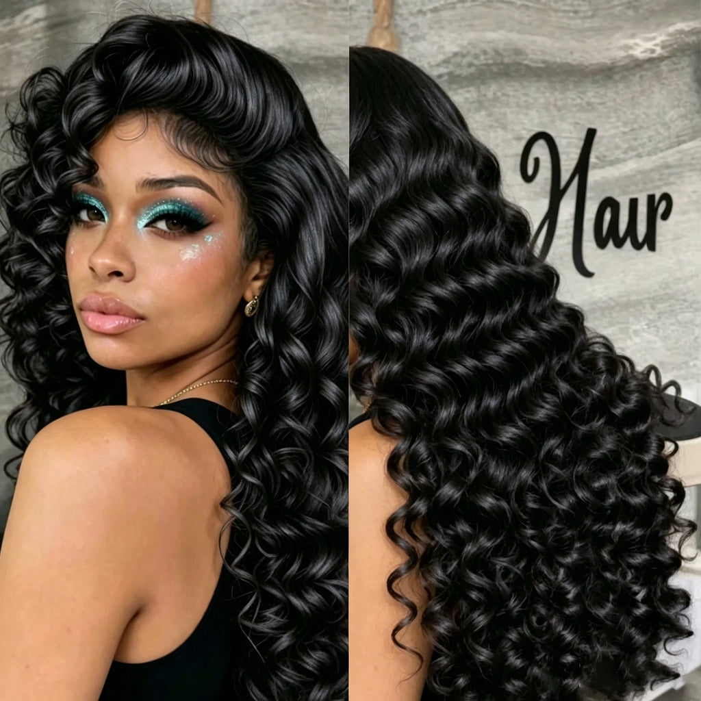Perruque Body Wave Lâche 30 40 Pouces 13x6 HD Lace Front Noire Cambodgienne 100% Cheveux Humains Perruque Deep Wave Sans Colle 7x5 Closure Demi-Perruque
