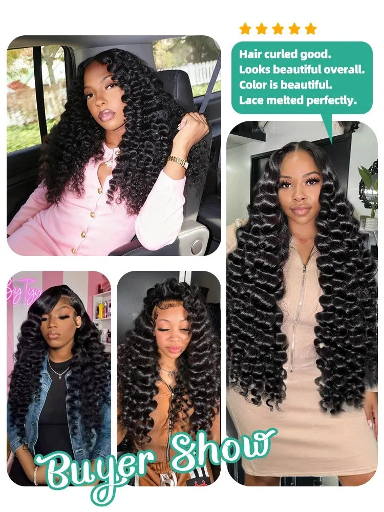 Perruque Body Wave Lâche 30 40 Pouces 13x6 HD Lace Front Noire Cambodgienne 100% Cheveux Humains Perruque Deep Wave Sans Colle 7x5 Closure Demi-Perruque
